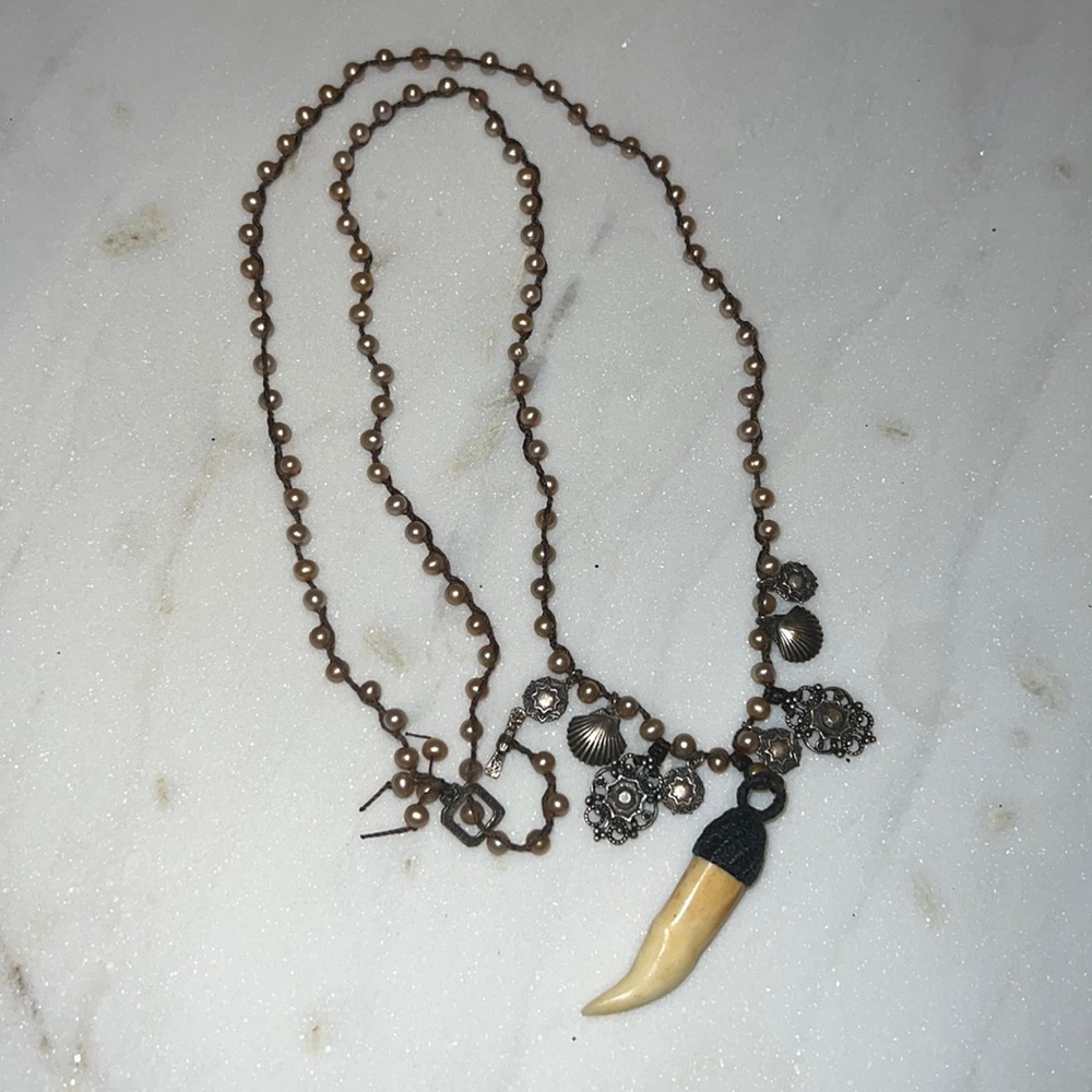 Love Heals Champagne Pearl Long Necklace